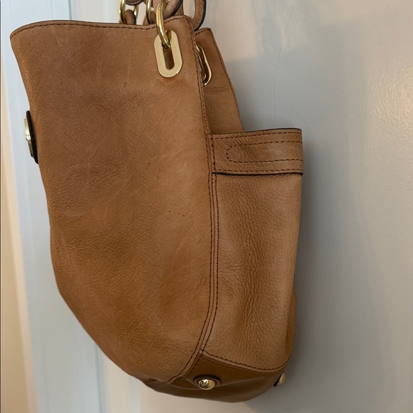 Liz Claiborne Brown Shoulder Bag with Gold Accents - Picture 6 of 10